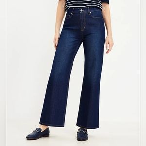 Ann Taylor LOFT High Rise Wide Leg Jeans - Indigo - Size 28